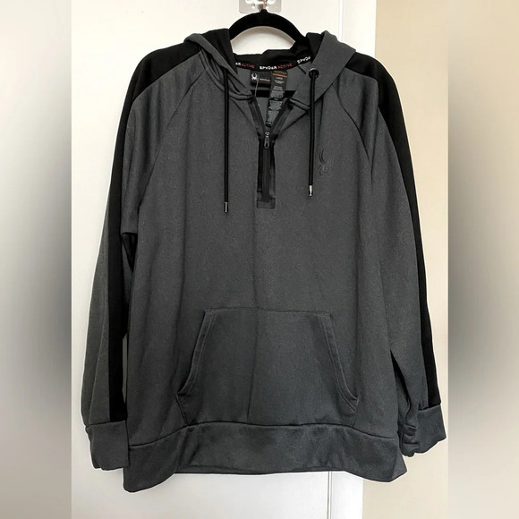 NWOT Spyder Mens Active Hoodie Sweatshirt Pullover ProWEB Zip Fleece Lined Large - Picture 1 of 7